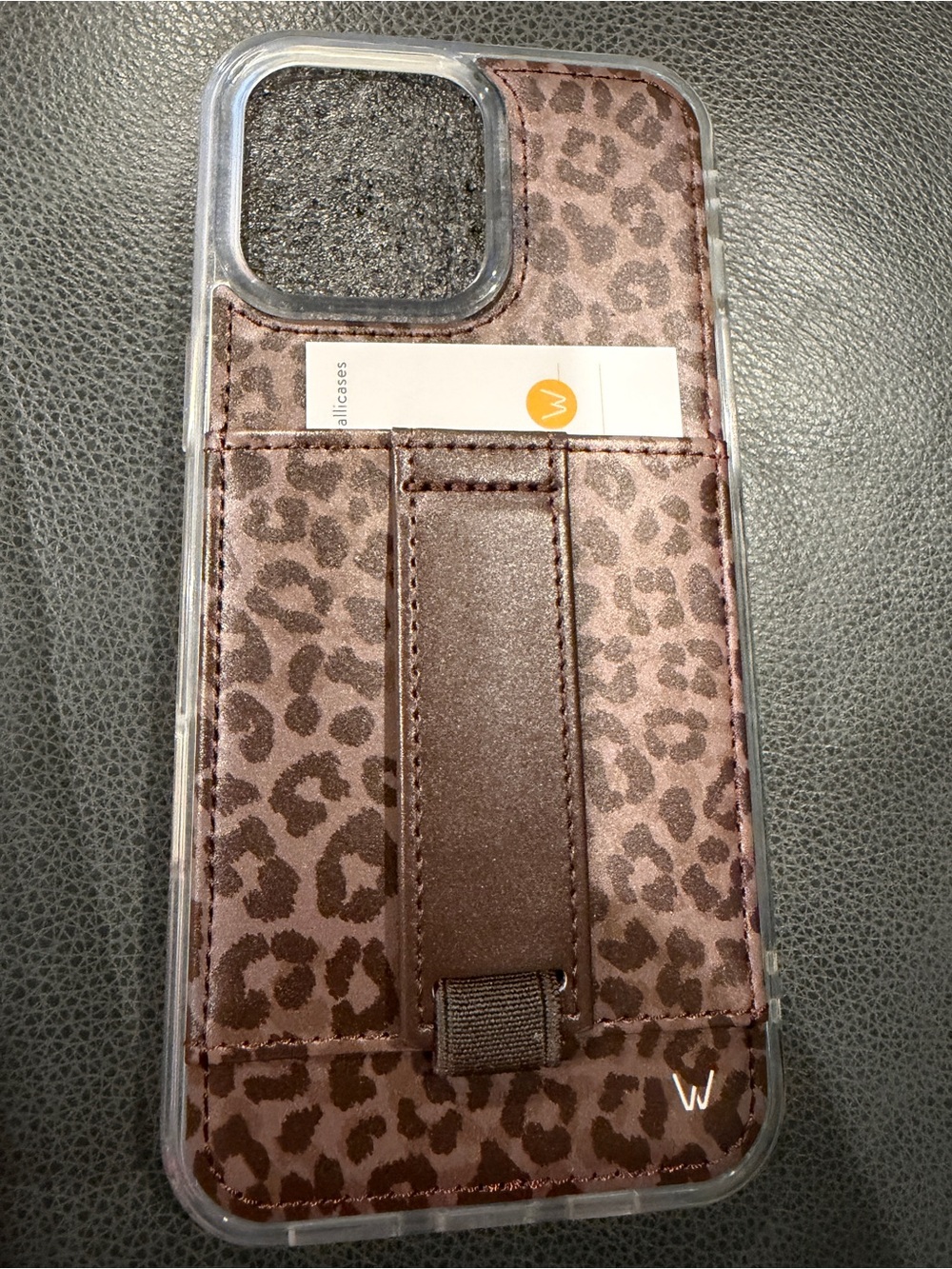 Walli Leopard Print Brown wallet phone case with loop for iPhone 16 Pro Max